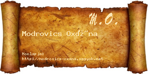 Modrovics Oxána névjegykártya